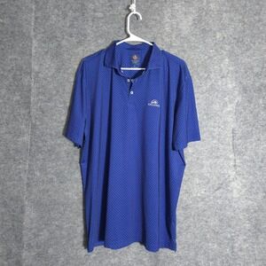 Donald Ross Sport Polo Mens XL Blue Cullasaja Club Golf Shirt Geometric Stretch